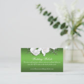  Groene Floral Wedding Website Informatiekaartje (Staand voorkant)