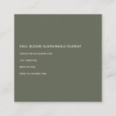 Groene Floral Wreath Florist Vierkante Visitekaartje (Achterkant)