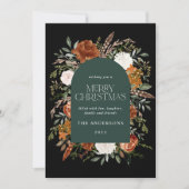 Groene florale elegant botanische elegantaarns feestdagenkaart (Voorkant)