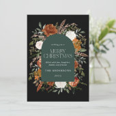 Groene florale elegant botanische elegantaarns feestdagenkaart (Staand voorkant)