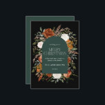 Groene florale elegant botanische elegantaarns feestdagenkaart<br><div class="desc">Robuuste waterverf met florale kerstkaart. Met prachtige roest,  terracotta,  zwarte en sage groene pampas gras eucalyptus botanische waterverf details. Met dit moderne vakantiemodel kunt u zeker de stijl voor uw vakantieseizoen instellen</div>