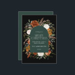 Groene florale elegant botanische elegantaarns feestdagenkaart<br><div class="desc">Robuuste waterverf met florale kerstkaart. Met prachtige roest,  terracotta,  zwarte en sage groene pampas gras eucalyptus botanische waterverf details. Met dit moderne vakantiemodel kunt u zeker de stijl voor uw vakantieseizoen instellen</div>