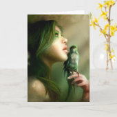 Groene fluisterbegroeting en notitiekaarten (Gele Bloem)