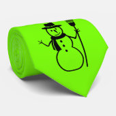 groene fluorescentie met een sneeuwpop stropdas (Opgerold)