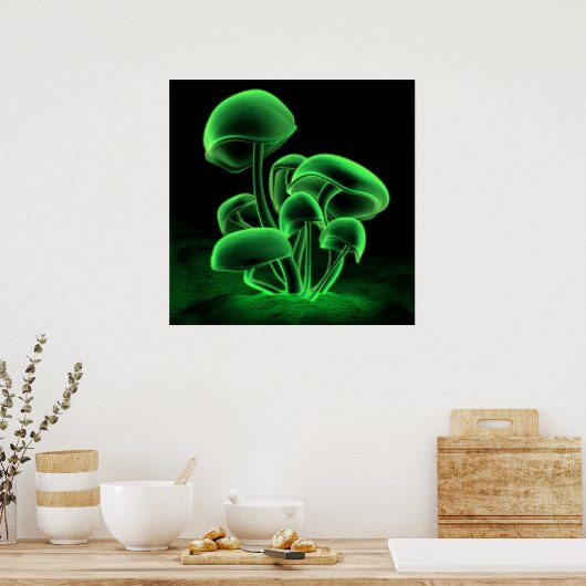 Groene fluorescentie (Square) Poster (Keuken)