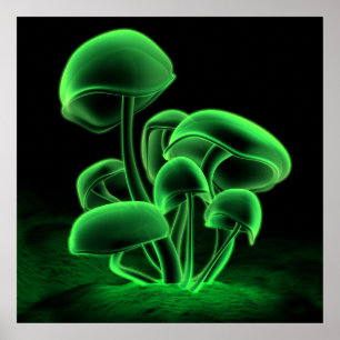 Groene fluorescentie (Square) Poster