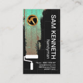 Groene fluorescerende verf op zwarte wandhandyman visitekaartje (Voorkant)