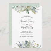 Groene Foliage Bruiloft uitnodiging (Voorkant / Achterkant)