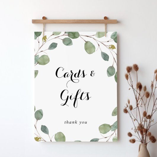 Groene Foliage Calligraphy Kaarten en Cadeaus Bord Poster