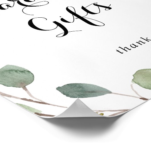 Groene Foliage Calligraphy Kaarten en Cadeaus Bord Poster (Hoek)