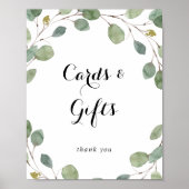 Groene Foliage Calligraphy Kaarten en Cadeaus Bord Poster (Voorkant)