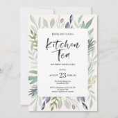 Groene Foliage Kitchen Tea Party Invitation Kaart (Voorkant)