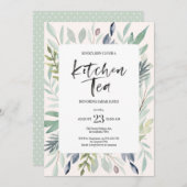 Groene Foliage Kitchen Tea Party Invitation Kaart (Voorkant / Achterkant)