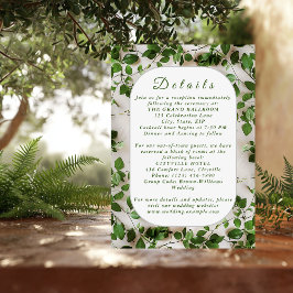 Groene Foliage Minimalistische Wedding Enclosure K Informatiekaartje