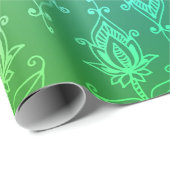 Groene Folie Arabisch Bollywood Cadeaupapier (Rol Hoek)