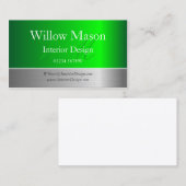 Groene Folie en geborsteld staal Visitekaartje (Voorkant / Achterkant)