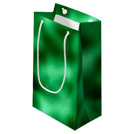 Groene Folie Klein Cadeauzakje (Voorkant Gekanteld)