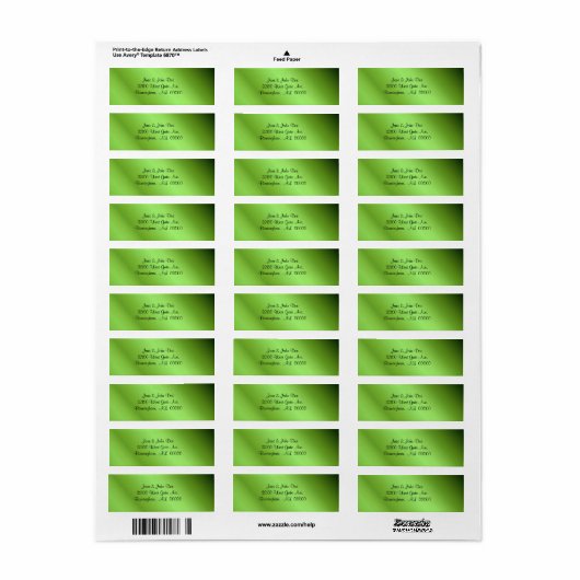 Groene folie look Labels (Full Sheet)