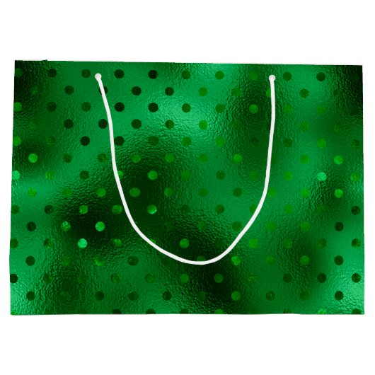 Groene Folie Polka Dot Groot Cadeauzakje (Achterkant)