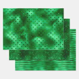 Groene Folie Polka Dot Inpakpapier Vel