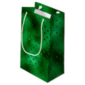Groene Folie Polka Dot Klein Cadeauzakje (Achterkant Gekanteld)