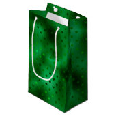 Groene Folie Stippenprint Klein Cadeauzakje (Voorkant Gekanteld)
