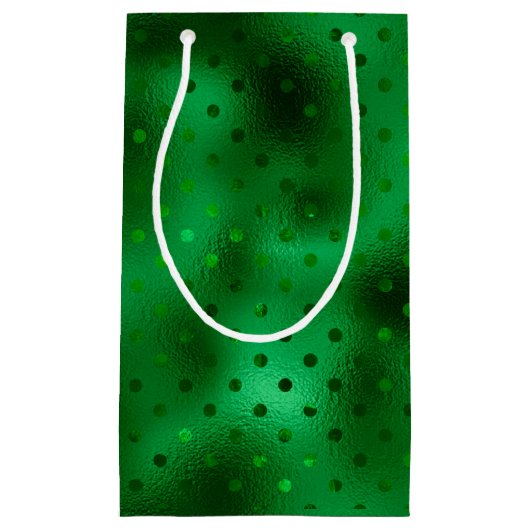 Groene Folie Stippenprint Klein Cadeauzakje (Voorkant)