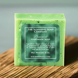  groene folie zeep en cosmetica vierkante sticker