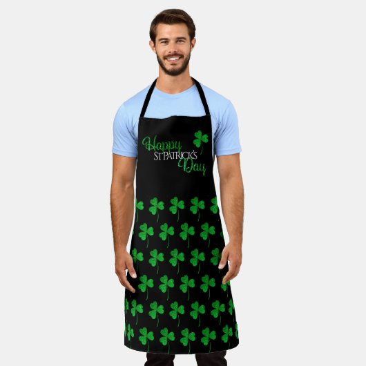 Groene Fonkelende Klavertjes Gelukkige St. Patrick Schort (Gedragen)
