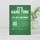 Groene Football Sport Birthday Kaart (Staand voorkant)