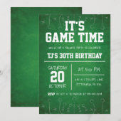 Groene Football Sport Birthday Kaart (Voorkant / Achterkant)