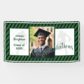 Groene Football thema foto Afstuderen Spandoek (Horizontaal)