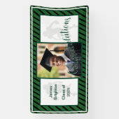 Groene Football thema foto Afstuderen Spandoek (Verticaal)