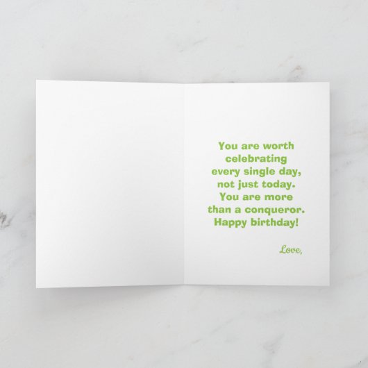 Groene Football Thema Verjaardag Groet Foto Kaart (Binnen)