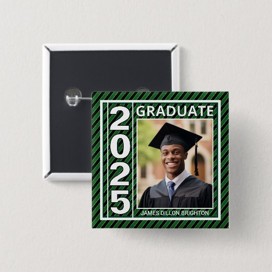 Groene Foto Afstuderen Button (Voorkant /achterkant)