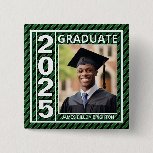 Groene Foto Afstuderen Button (Voorkant)