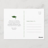 Groene foto afstuderen vette typografie dank u briefkaart (Achterkant)