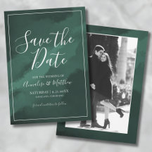 Groene Foto Bruiloft Save the Date