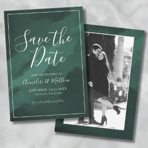 Groene Foto Bruiloft Save the Date Kaart