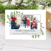 Groene Foto Collage Greenery Vrolijk Kerstfeest Feestdagenkaart