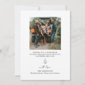 Groene Foto Familie Vrolijk Kerstfeest Kaart (Achterkant)