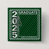 Groene Foto Football Afstuderen Button (Voorkant)
