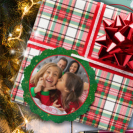 Groene Foto Fun Marching Reinders Ornament Kaart