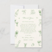 Groene foto Hand getrokken bruiloft Bedankkaart (Voorkant)