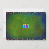 Groene Foto Hanukkah Menorah Vrede Liefde Lichttyp Feestdagenkaart (Achterkant)