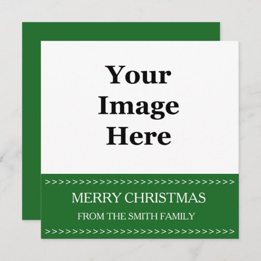 groene foto met kerstkaart. Voeg je eigen Feestdagenkaart (Voorkant / Achterkant)