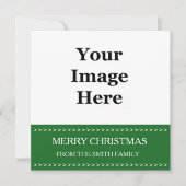 groene foto met kerstkaart. Voeg je eigen Feestdagenkaart (Voorkant)