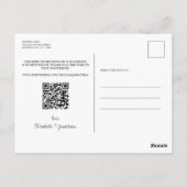 Groene Foto QR Code Leisteen Huwelijk Opslag Beric Briefkaart (Achterkant)