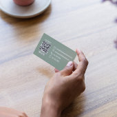 Groene foto QR-code sociale media Visitekaartje