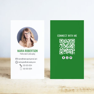 Groene Foto QR Code Verbind Met Mij Visitekaartje